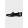 Leather loafers with tag