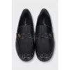 Leather loafers with tag