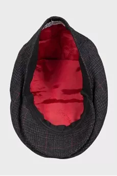 Men's beret with a plaid print