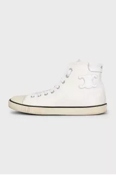 High-top sneakers with a signature logo
