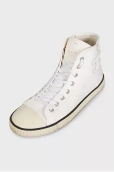 High-top sneakers with a signature logo