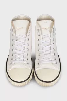High-top sneakers with a signature logo