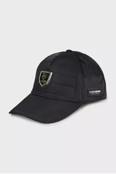 Men's black cap with logo