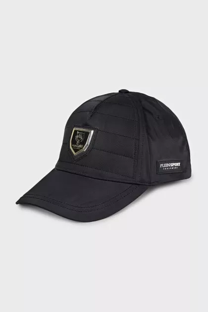 Men's black cap with logo