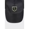 Men's black cap with logo