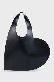 Black leather Heart bag