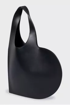 Black leather Heart bag