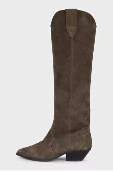 High suede cossack boots