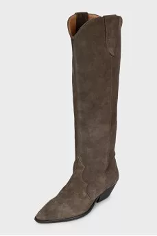 High suede cossack boots