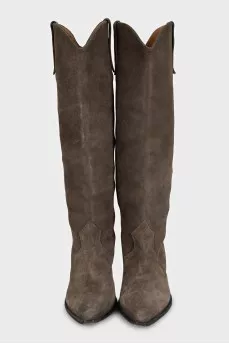 High suede cossack boots