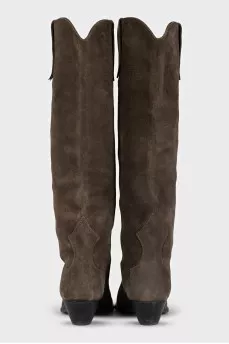 High suede cossack boots