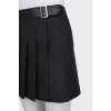 Large pleated skort with buckle