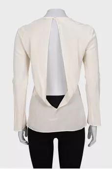 Silk blouse with a cutout back