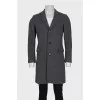 Men's gray button-down coat