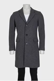 Men's gray button-down coat
