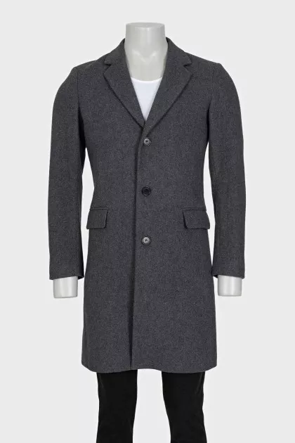 Men's gray button-down coat