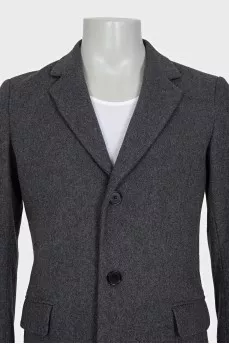 Men's gray button-down coat
