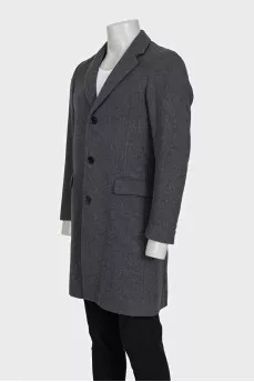 Men's gray button-down coat