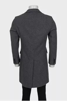 Men's gray button-down coat