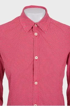 Red polka dot shirt