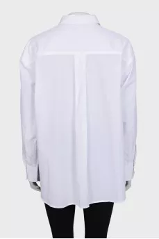 White shirt with a signature print
