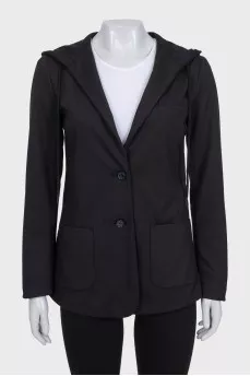 Black jacket with a hood