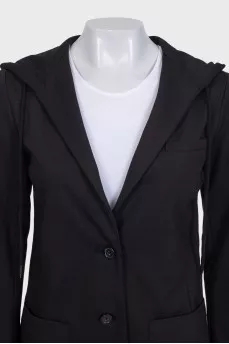 Black jacket with a hood