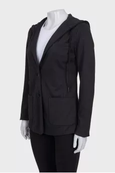 Black jacket with a hood