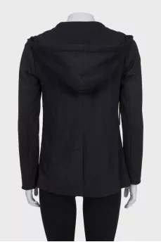 Black jacket with a hood