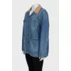 Denim jacket with corduroy collar