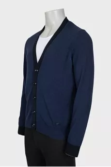 Men's wool cardigan with buttons