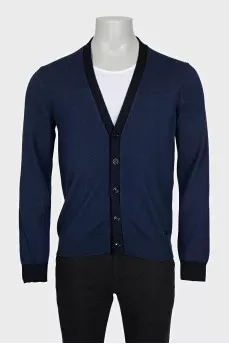 Men's wool cardigan with buttons
