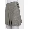 Gray plaid wool skirt