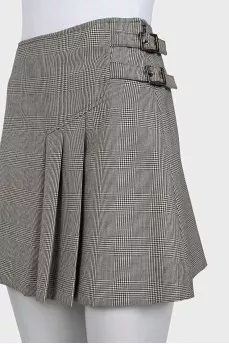 Gray plaid wool skirt
