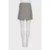 Gray plaid wool skirt