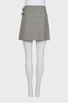 Gray plaid wool skirt