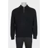 Men's black pullover with zipper