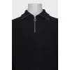 Men's black pullover with zipper