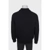 Men's black pullover with zipper