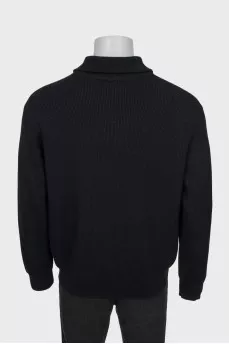 Men's black pullover with zipper