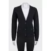 Black cardigan with accent buttons
