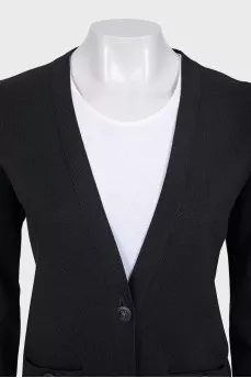 Black cardigan with accent buttons