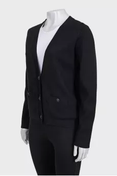 Black cardigan with accent buttons