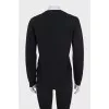 Black cardigan with accent buttons