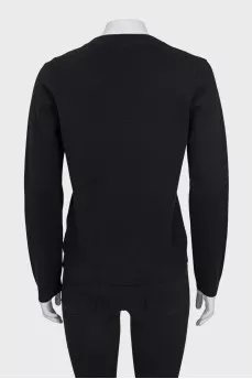 Black cardigan with accent buttons