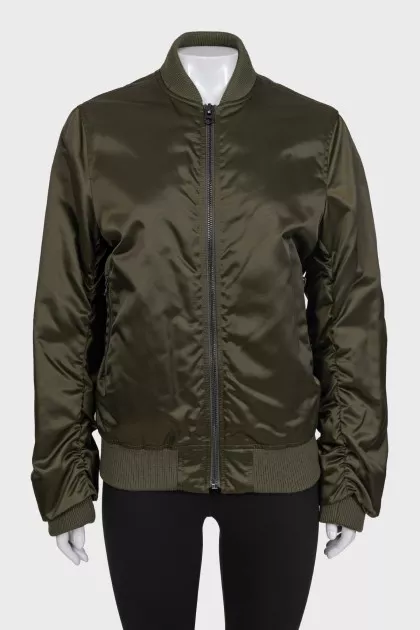 Loose khaki bomber jacket