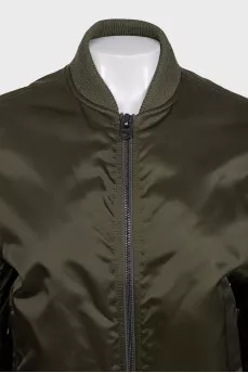 Loose khaki bomber jacket
