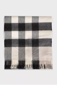 Checkered cashmere scarf with tag
