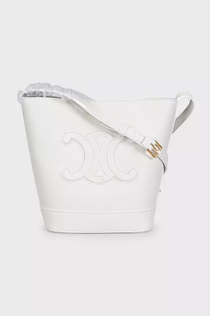 White Triomphe Bucket Bag