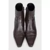 Коричневые ботильоны на каблуке kitten heel